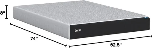 Vista 2 de Lucid - Colchón de espuma viscoelástica de 8 pulgadas - Sensación de firmeza media - Infundido con refrescante carbón de bambú y gel refrescante