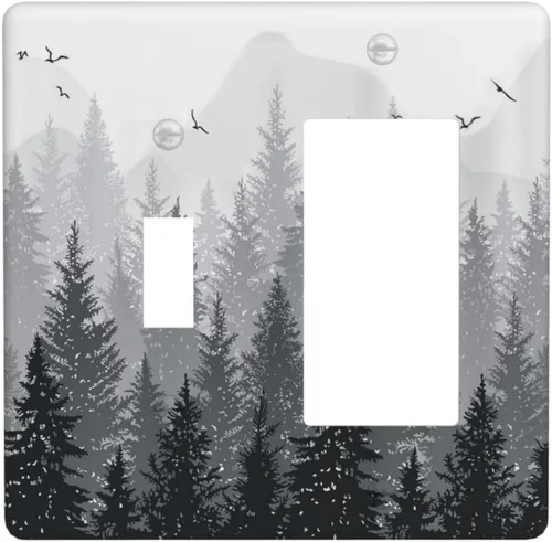 Vista 12 de Cubierta de Interruptor de Luz de Estilo Boho Vintage de los 70 Sol Arcoíris Champiñón Floral Rocker Individual 1 Gang Cubierta de Enchufe