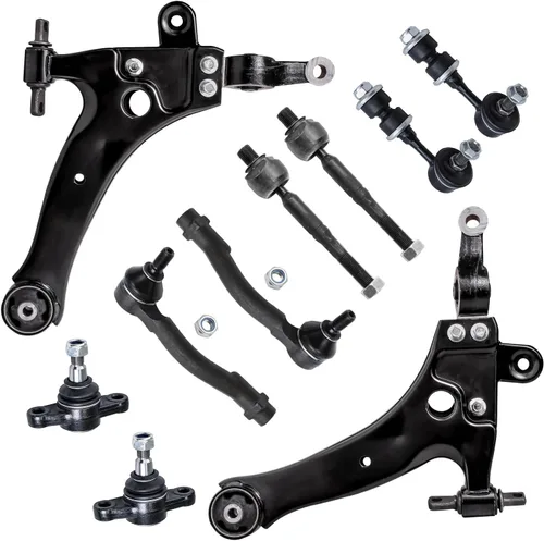 Vista 68 de Detroit Axle - Kit de suspensión frontal de 10 piezas para Jeep 2002-2004 Liberty, 2 brazos de control superiores con rótula 2 rótulas inferiores, 4