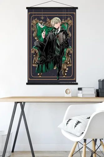 Vista 5 de Trends International The Wizarding World: Harry Potter - Dynasty Draco Wall Poster with Magnetic Frame Premium Print and Black Hanger Bundle