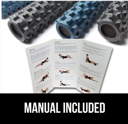 Vista 4 de RumbleRoller - Rodillo de espuma muscular con textura extra firme que manipula tejidos blandos como un terapeuta de masaje (negro, compacto)