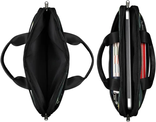 Vista 2 de Laptop Shoulder Bag for Men Women Cow Print Sunflower Slim Briefcase Messenger Bag Waterproof Laptop Bag Carrying Case