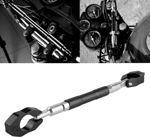 Vista 4 de Aramox Barra transversal de manillar de 0.866 in, universal 7/8 pulgadas ajustable, aleación de aluminio negro almohadilla cruzada para manillar