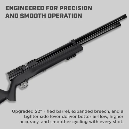 Vista 4 de Barra 1100z Gen 2 PCP Air Rifle – .22 or .25 Caliber, 1000 FPS, Side Lever Action