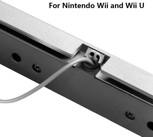Vista 5 de Aokin Barra de sensor para Wii barra de sensor de rayos infrarrojos con cable de repuesto para consola Nintendo Wii y Wii U incluye soporte