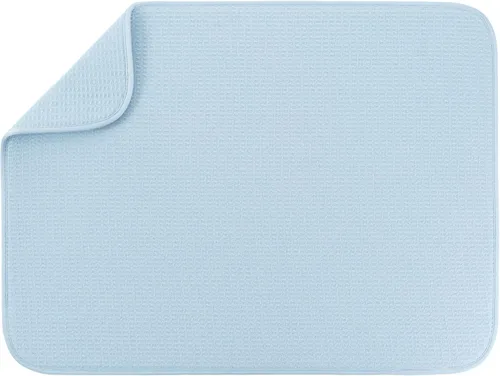 Vista 21 de S&T INC. Tapete de microfibra para secado de platos, reversible y absorbente para cocina, de 16 x 18 pulgadas, color negro