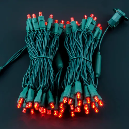 Vista 2 de YULETIME Luces LED de Navidad rojas de 0.197 in, 33 pies, 100 unidades de espacio de 4 pulgadas, de una sola pieza, gran angular, de gran angular