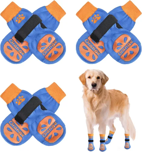 Vista 20 de BEAUTYZOO Calcetines antideslizantes para perros pequeños, medianos y grandes, protector de patas de perro con agarre para suelos de madera dura