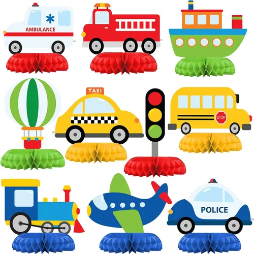 Vista 10 de Decoraciones de Fiesta de Carnaval y Circo - Centros de Mesa en Forma de Panal para Decoración de Cumpleaños de Circo - Decoración de Mesa