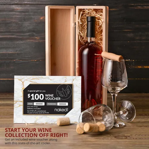 Vista 8 de Ivation Refrigerador de vino de doble zona con 33 botellas con cerradura Gran bodega independiente para vino tinto, blanco, champán y espumoso