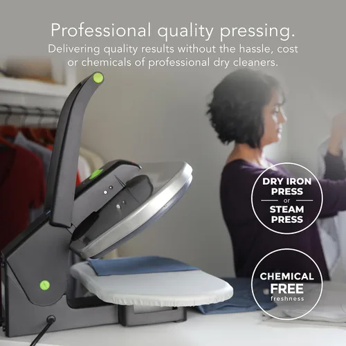 Vista 4 de Prensa a vapor SF-680 Steamfast. Tamaño mediano con ajustes de tela múltiples y función de impulso de vapor
