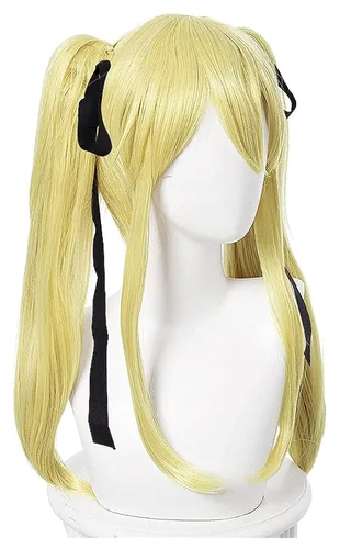 Vista 3 de LCNING Anime Kakegurui Meari Saotom Long Wig, Cosplay Wig Golden Color Role Play