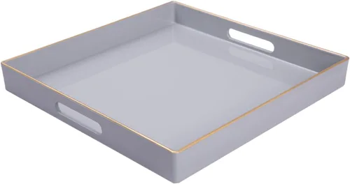 Vista 22 de MAONAME - Bandejas de servir azules con asas, bandeja decorativa ovalada para mesa de café, juego de bandejas anidadas de 2, bandeja de tocador