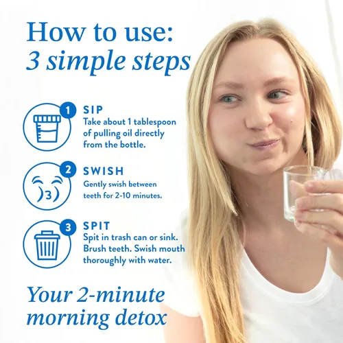 Vista 4 de Mouthology Aceite de coco para dientes y encías, 8 onzas (fabricado en Estados Unidos), aceite de extracción blanqueador, enjuague bucal de menta