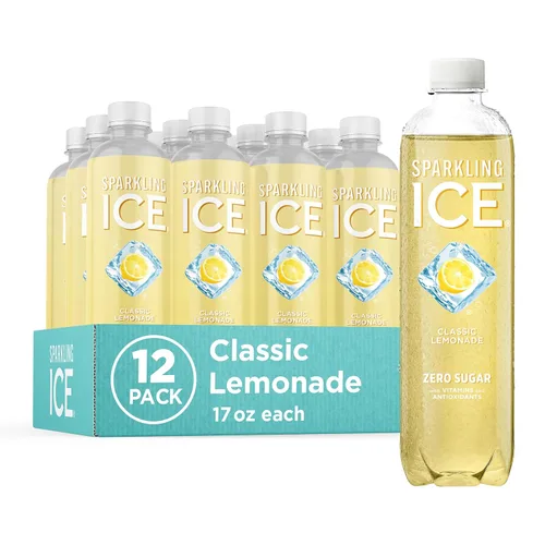 Vista 15 de Sparkling Ice, Lima Limón. Agua con gas, con antioxidantes y vitaminas, cero azúcar. Botellas de 17 oz (Paquete de 12).