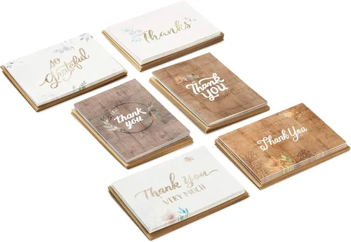 Vista 4 de Hallmark Surtido de Tarjetas de Agradecimiento, Flores Rústicas y Surtido de Tarjetas de Agradecimiento, Florales Pintados