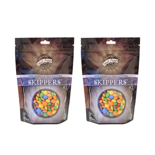 Vermont Nut Free Chocolates Skippers® (chocolate oscuro) 16 onzas, 2 bolsas, sin nueces, sin huevos, Kosher