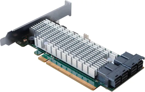 Vista 3 de Highpoint Tecnologías Rocket 1120 - PCIe 3.0 x16 4 puertos U.2 NVMe AIC. Rendimiento inmejorable (PEX8747); no requiere bicación