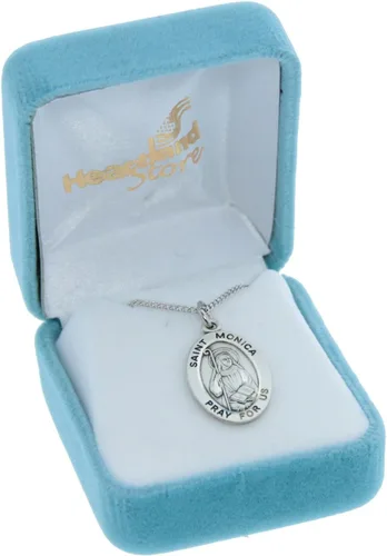 Vista 2 de Heartland - Colgante ovalado de plata de ley para mujer, fabricado en Estados Unidos y cadena a elegir