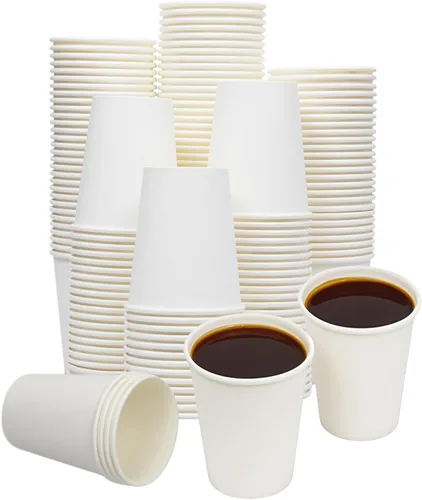 Vasos de papel, paquete de 100 vasos desechables de 8 onzas, tazas de café desechables de 8 onzas, tazas de té y agua para el hogar, oficina,