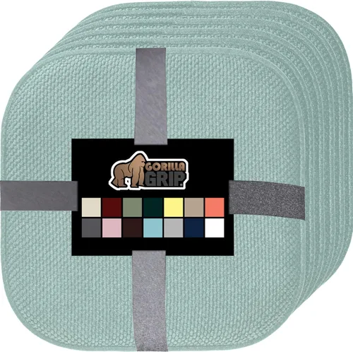 Vista 20 de GORILLA GRIP Juego de 2 cojines antideslizantes para silla, no requieren ataduras, almohadillas de espuma viscoelástica para comedor, mesa