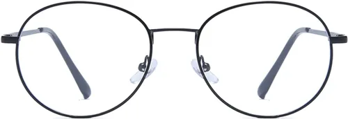 Vista 3 de LJCZKA Round Blue Light Blocking Photochromic Glasses for Women Men Classic Mental Frame Computer Glasses Negro