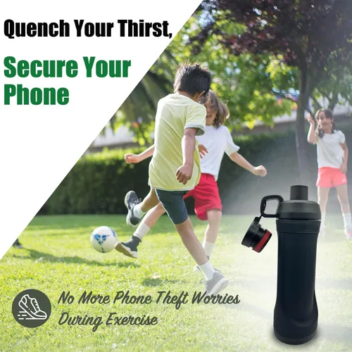 Vista 5 de Botella de agua de desvío con capacidad de 13.5oz - Compartimento oculto definitivo para viajes, playa, automóvil para guardar objetos de valor como