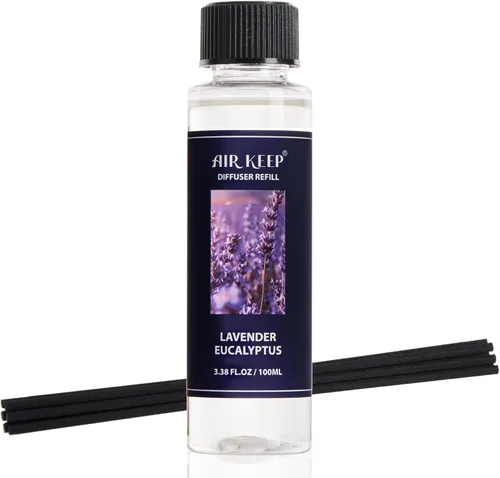 Vista 22 de Airkeep Difusor de varillas de 3.38 onzas (3.4 fl oz), juego de difusor de varillas perfumadas de lino limpio y vainilla de cachemira, difusor