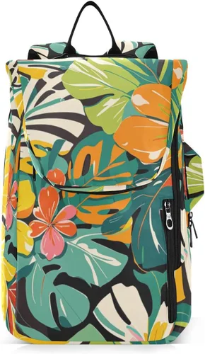 Tennis Badminton Racket Bags Large Sturdy Colorful Summer Hawaiian Flowers 2 Rackets Tennis Racket Cover Bag with Protective Pad for Women Men