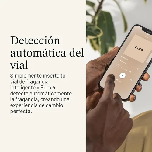 Vista 5 de Pura 4 Difusor de Fragancia Inteligente - Difusor de Hogar Ajustable con Luz LED y Detección Automática de Vial - Dispositivo Wi-Fi para Experiencia