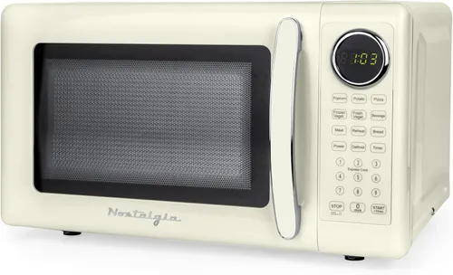Vista 8 de Nostalgia Retro - Horno de microondas de encimera, 1.1 pies cúbicos y 1000 vatios de potencia, fácil de limpiar con plato giratorio de vidrio