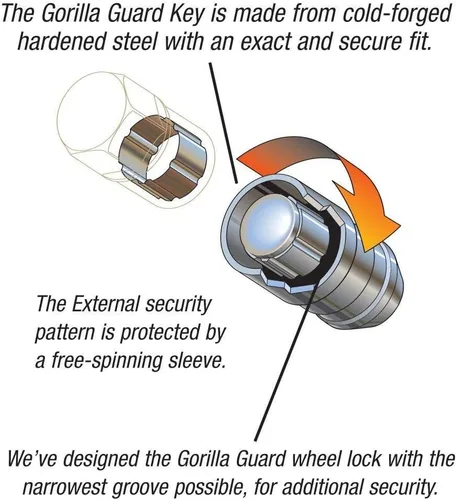 Vista 4 de Gorilla Automotriz 61681-2K Gorilla Guard Bellota 1/2 Chr 2Key Cerradura de acero