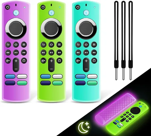 Vista 13 de Paquete de 3 fundas para control remoto Fire Stick, que brilla en la oscuridad, para Fire TV Stick 4K/Alexa Voice Remote 3ª generación, funda