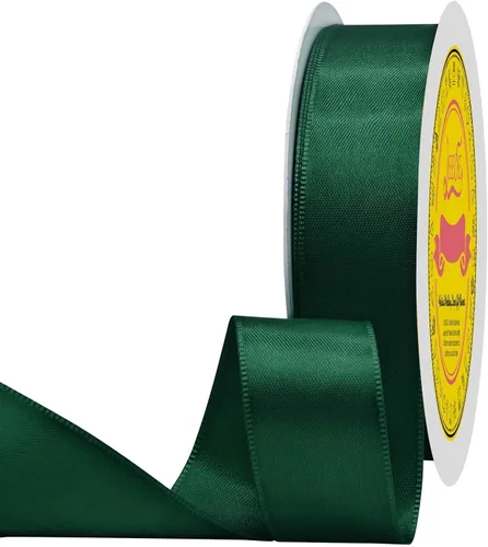 Vista 160 de Cinta de satén plateada de doble cara de 1-1/2 pulgadas x 50 yardas, cinta plateada de poliéster para envolver regalos, muy adecuada para bodas
