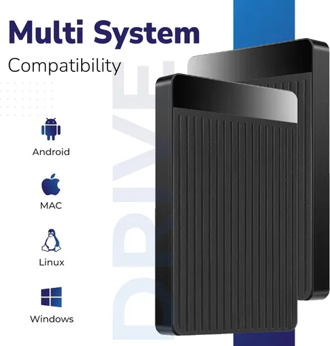 Vista 2 de Disco duro externo de 320 GB, disco duro portátil USB 3.1 tipo C, almacenamiento de respaldo ultradelgado de 2.5 pulgadas para PC, laptop, tableta