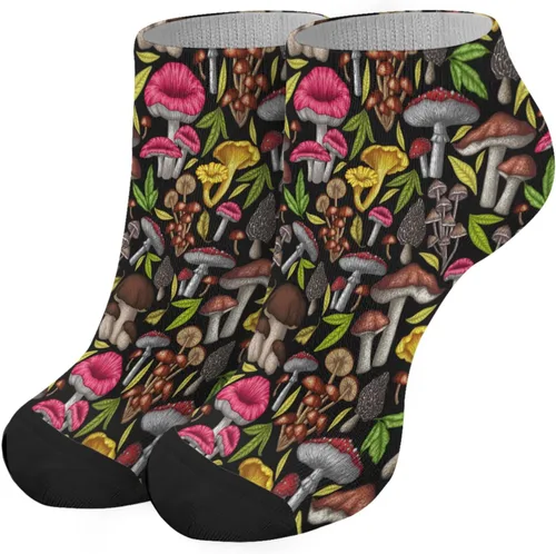 devor Calcetines deportivos para mujer, calcetines invisibles para mujer, calcetines invisibles, calcetines de moda, lindos hongos, hongos