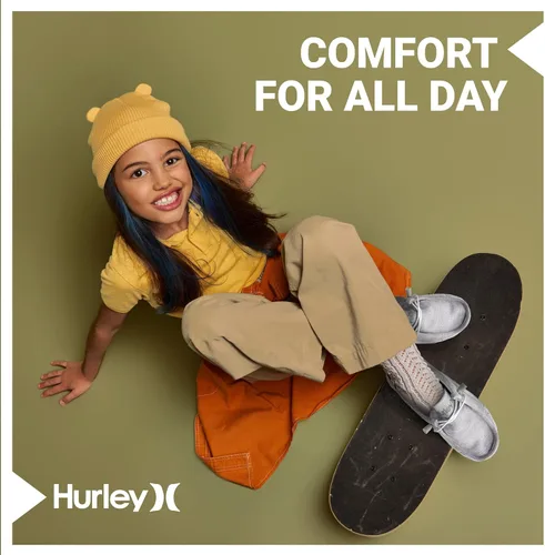 Vista 7 de Hurley Melky - Zapatos de lona para niños y niñas, mocasines con cordones