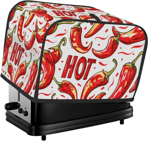 Vista 26 de Cubierta moderna para tostadora de uvas de vino tinto, protección de 2 rebanadas contra el polvo y las huellas dactilares, fundas para pan, fundas