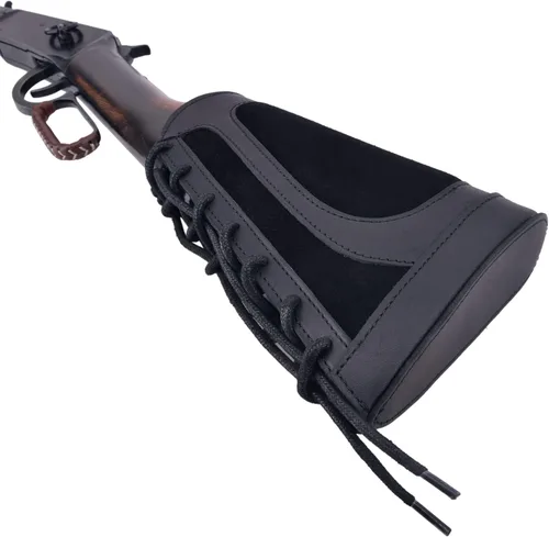 Vista 13 de Reposapiés de cuero para mejillas con soporte para carcasa de rifle para .357 .308 .30-30 .30-06 .45-70 12GA 16GA 20GA .22LR
