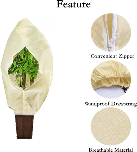 Vista 4 de gardtree Cubiertas de protección contra heladas de plantas de invierno de 31.5 x 47.2 pulgadas, paquete de 2 unidades, más gruesas de 2.4 oz/yd²