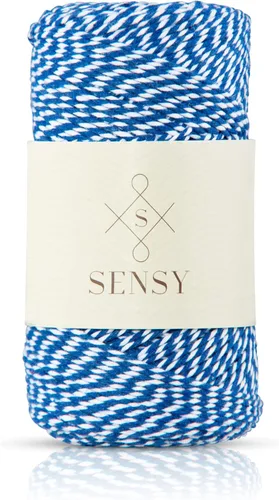 Vista 19 de Sensy - Cordón de algodón a rayas para panaderos de alta calidad, para manualidades y envoltura de regalos (negro y blanco)