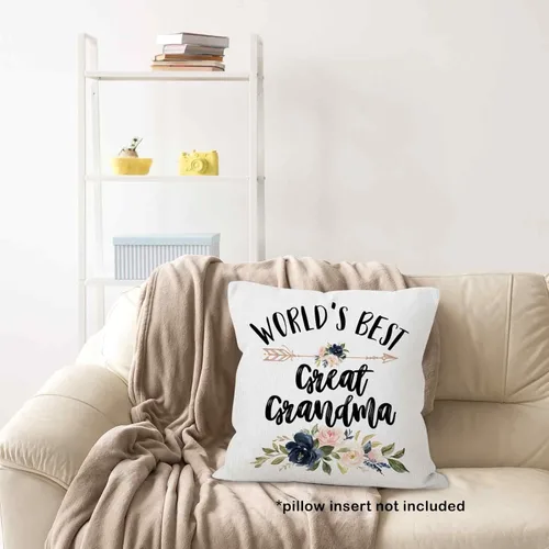 Vista 5 de World's Best Great Grandma Gifts - Funda de almohada de 18 x 18 pulgadas, funda de almohada de cumpleaños para bisabuela, funda de almohada cuadrada