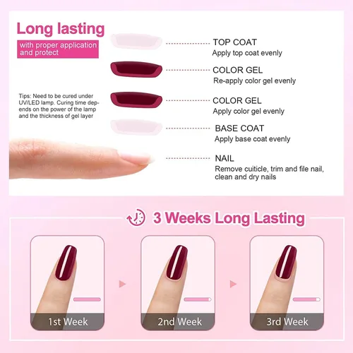 Vista 7 de Vishine Juego de esmaltes de uñas de gel de 48 colores, esmalte de uñas popular de otoño e invierno con capa base superior, kit de manicura