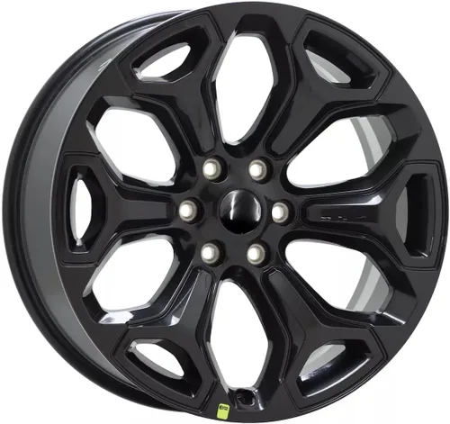 Vista 5 de 4 tapas centrales de plástico negro brillante personalizadas de 2.480 in 2.5 pulgadas para ruedas Dodge Ram 1500 2019-2022 6KF18TRMAA