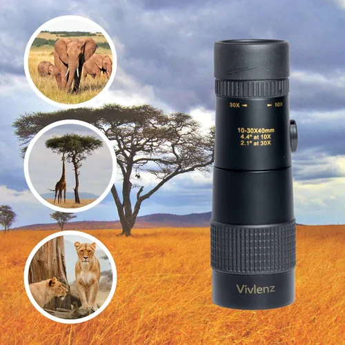 Vista 2 de Telescopio monocular 4K 10-11.811x1.575 in Super Teleobjetivo zoom monocular con trípode para smartphone