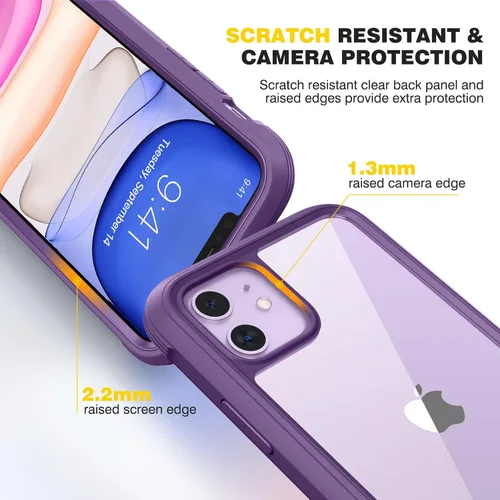 Vista 258 de DIACLARA - Funda transparente compatible con iPhone XR 6.1 pulgadas 2018