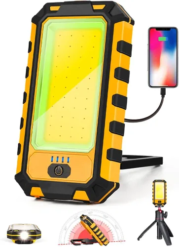 innofox Luz de trabajo LED recargable magnética 1500 lúmenes, gancho para colgar 4 modos de iluminación, iluminación de lugar de trabajo para