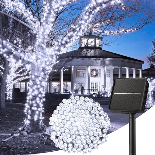 Vista 30 de Minetom Luces de Cadena Solares para Exteriores, 40 pies 100 Luces LED de Cadena Alimentadas por Energía Solar con 8 Modos de Iluminación, Luces
