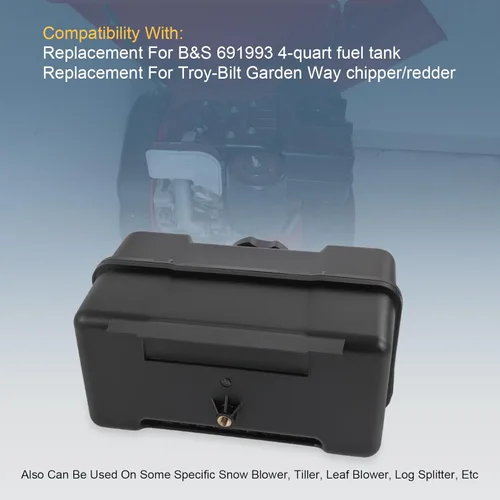 Vista 3 de 691993 Tanque de combustible de plástico de 4 cuartos con tapa y válvula de cierre compatible con motores de equipos de césped y jardín, algunos