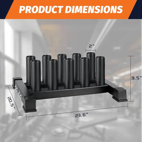 Vista 2 de EVERYMATE Vertical Barbell Rack - Heavy-Duty Steel Organizer, Barbell Holder Floor Stand, Fits 2" Olympic Bars with Scratch-Resistant Inserts